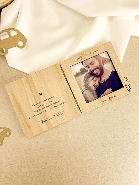 Moldura Livro Quadrada Personalizada para o Dia do Pai (Foto 10x10)