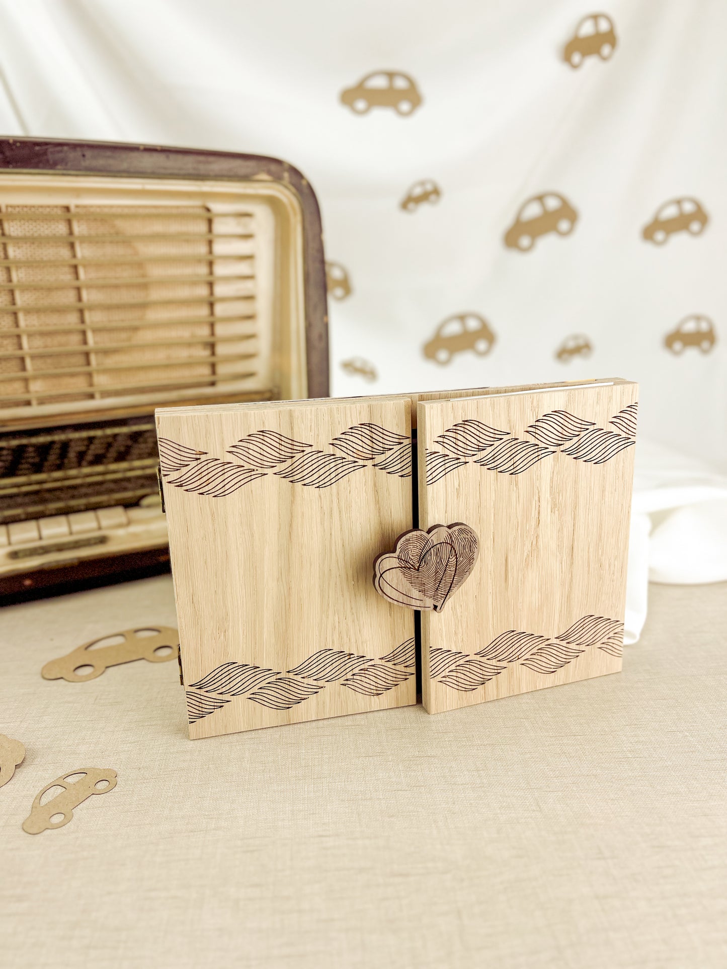 Moldura Livro Dupla Personalizada com Duas Fotografias para o Dia do Pai